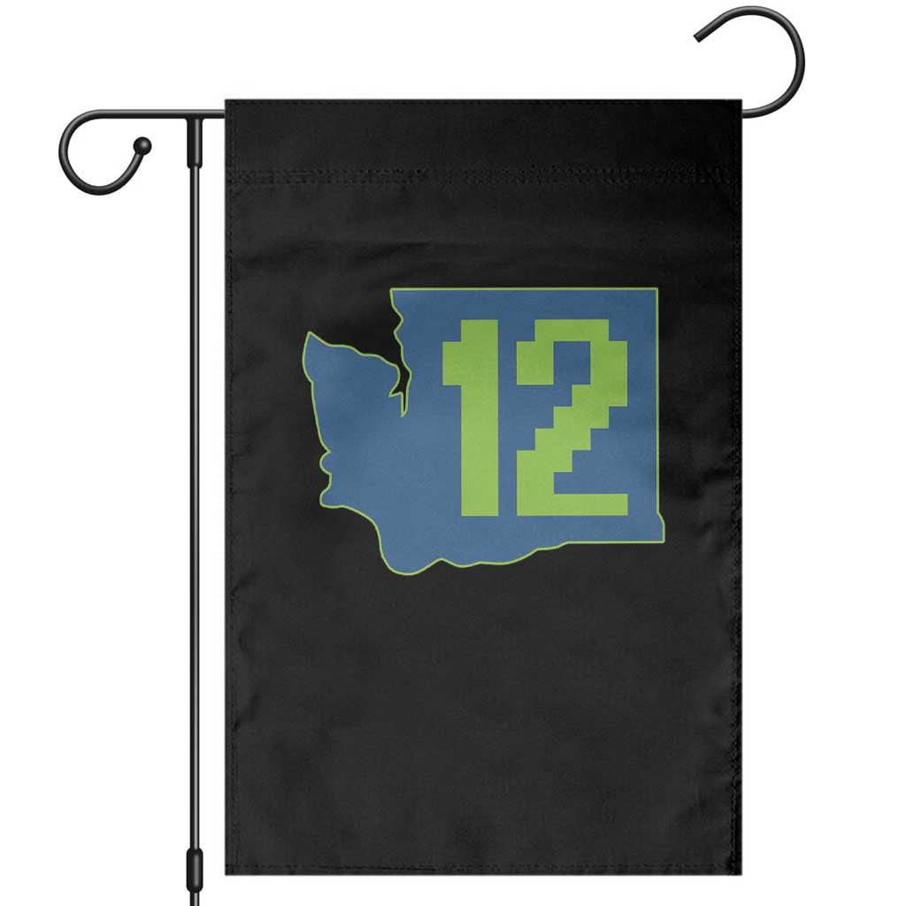 Washington State Map Number 12 Garden Flag Pacific Northwest Sports Fan TS12 Black Print Your Wear