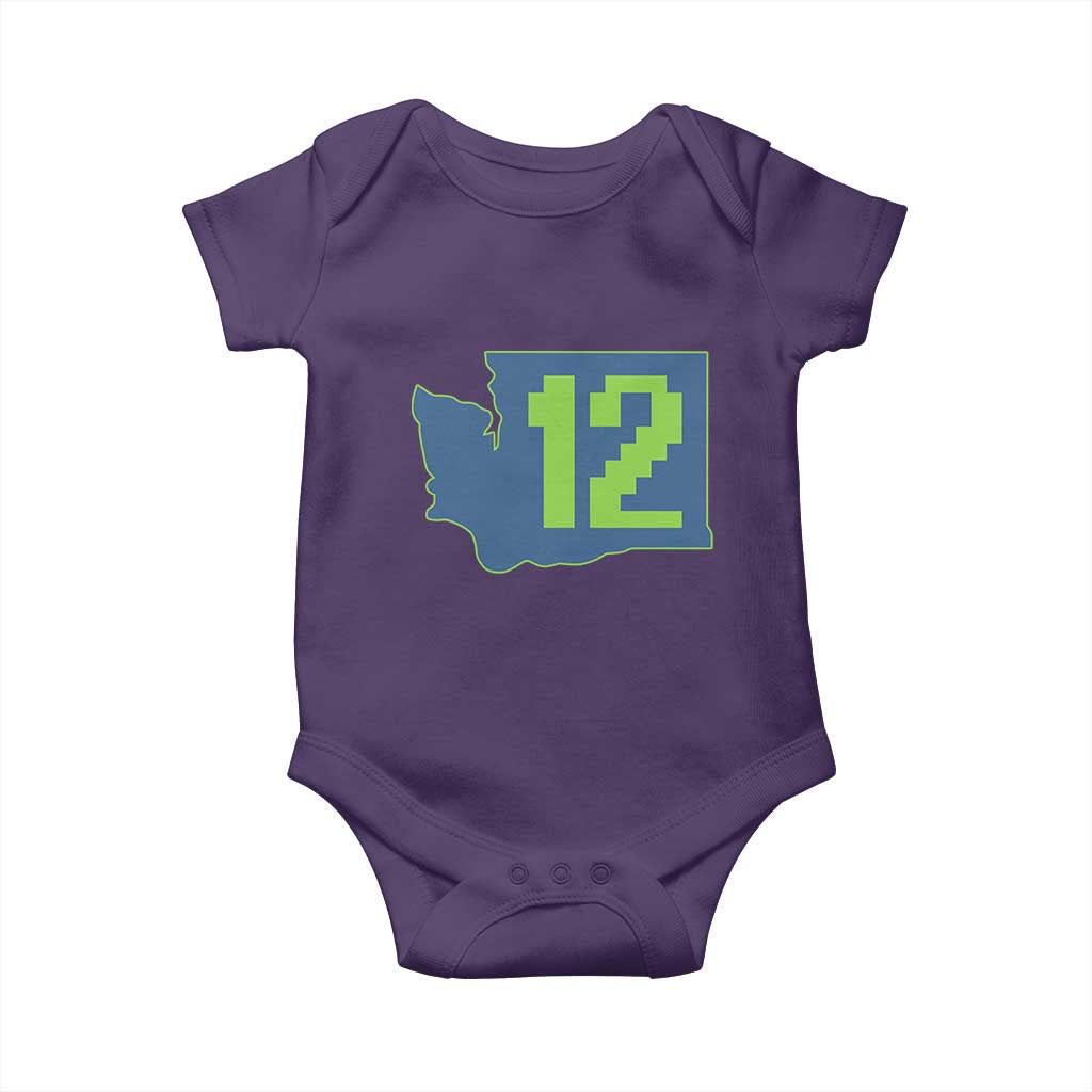 Washington State Map Number 12 Baby Onesie Pacific Northwest Sports Fan