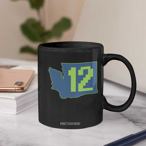 Washington State Map Number 12 Coffee Mug Pacific Northwest Sports Fan