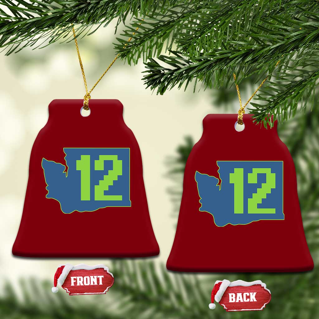 Washington State Map Number 12 Ceramic Ornament Pacific Northwest Sports Fan