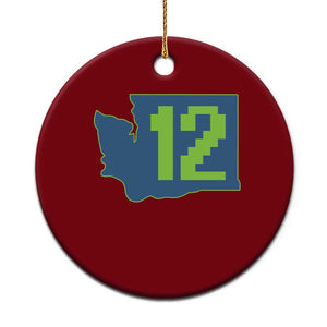 Washington State Map Number 12 Ceramic Ornament Pacific Northwest Sports Fan