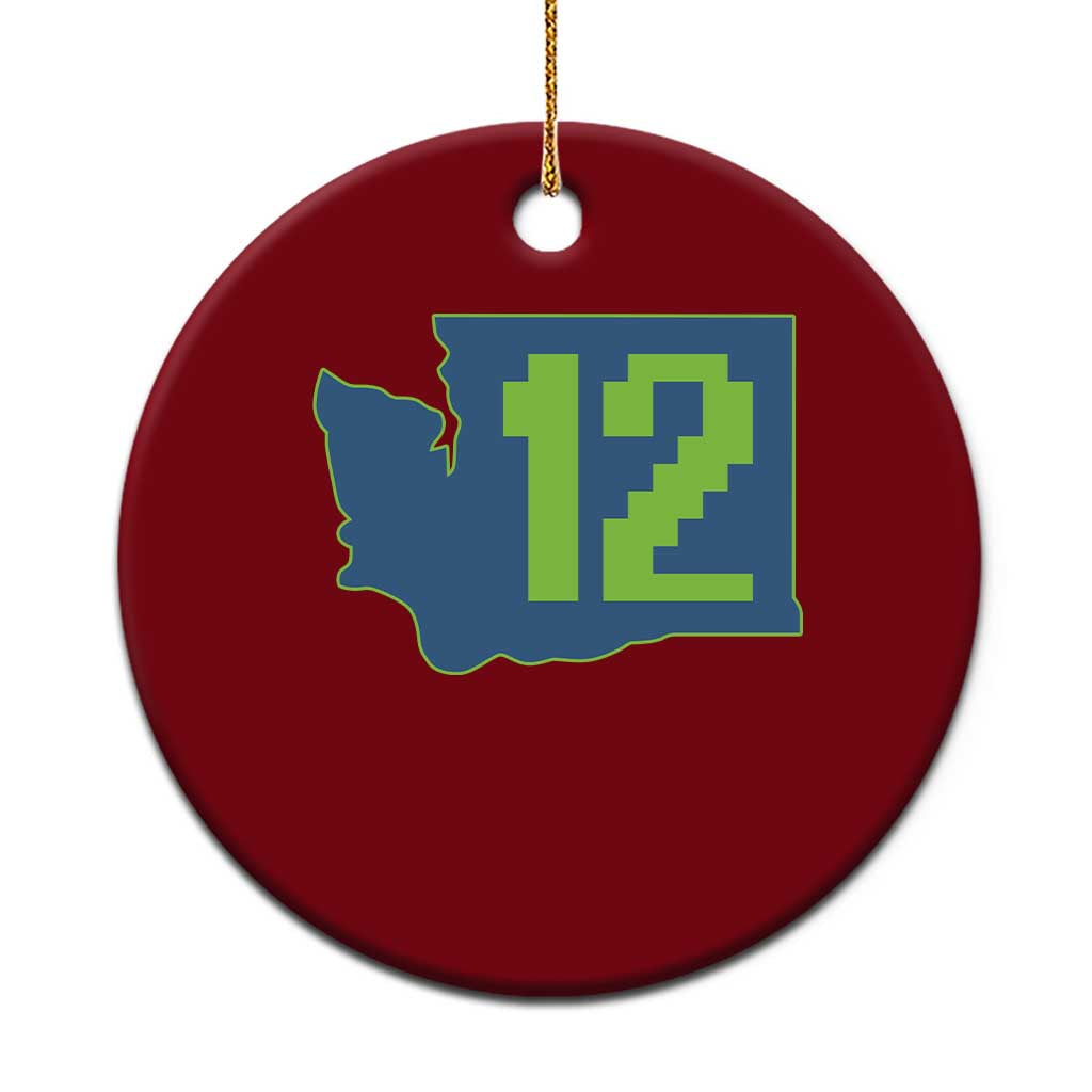 Washington State Map Number 12 Ceramic Ornament Pacific Northwest Sports Fan TS12 1pc Red Print Your Wear