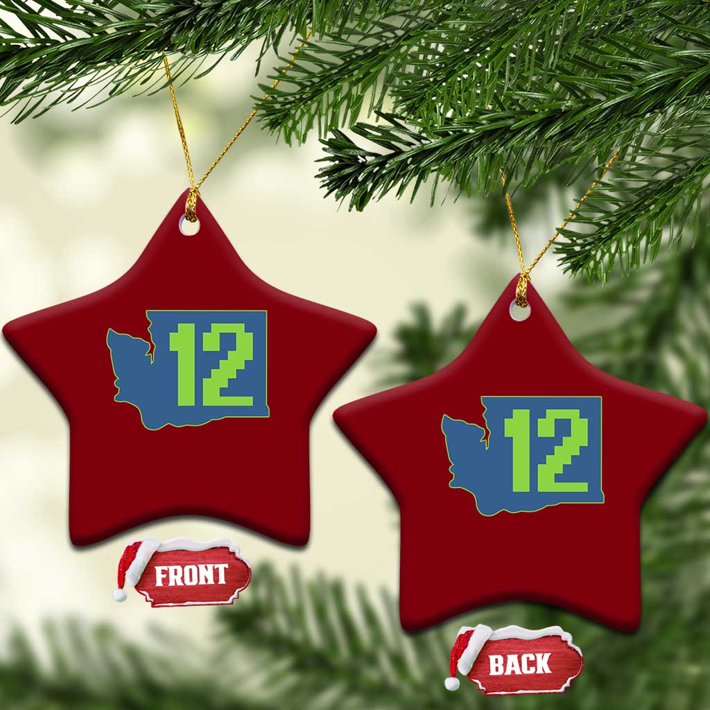 Washington State Map Number 12 Ceramic Ornament Pacific Northwest Sports Fan