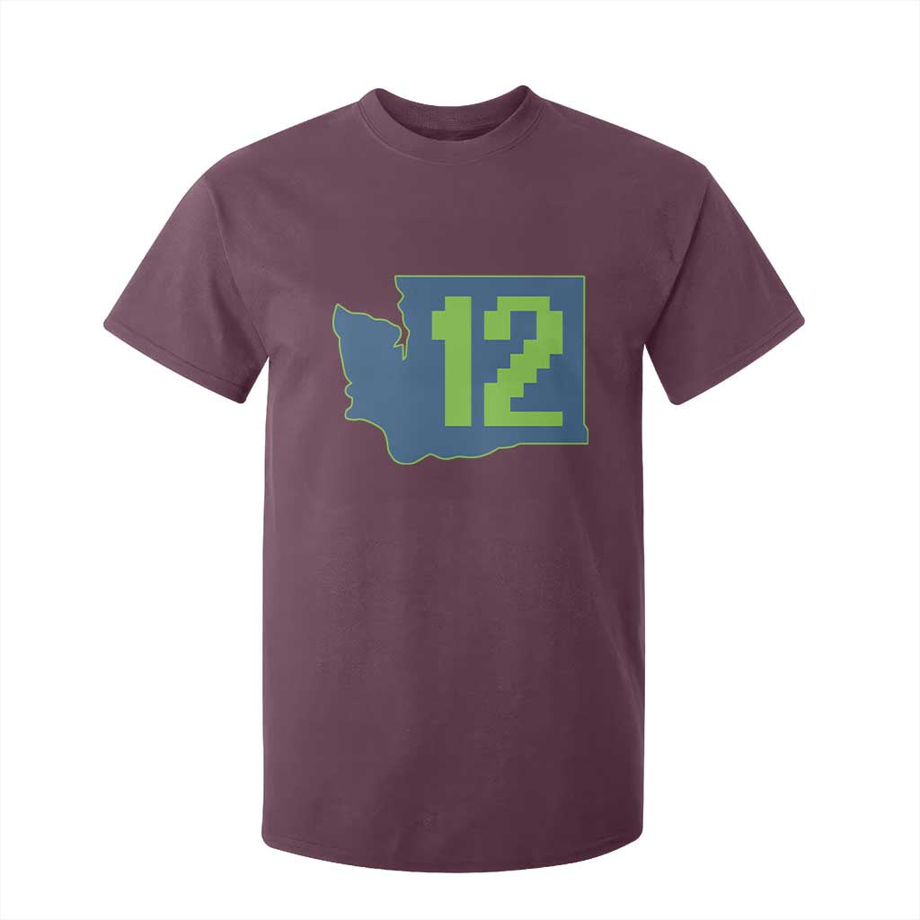 Washington State Map Number 12 T Shirt For Kid Pacific Northwest Sports Fan