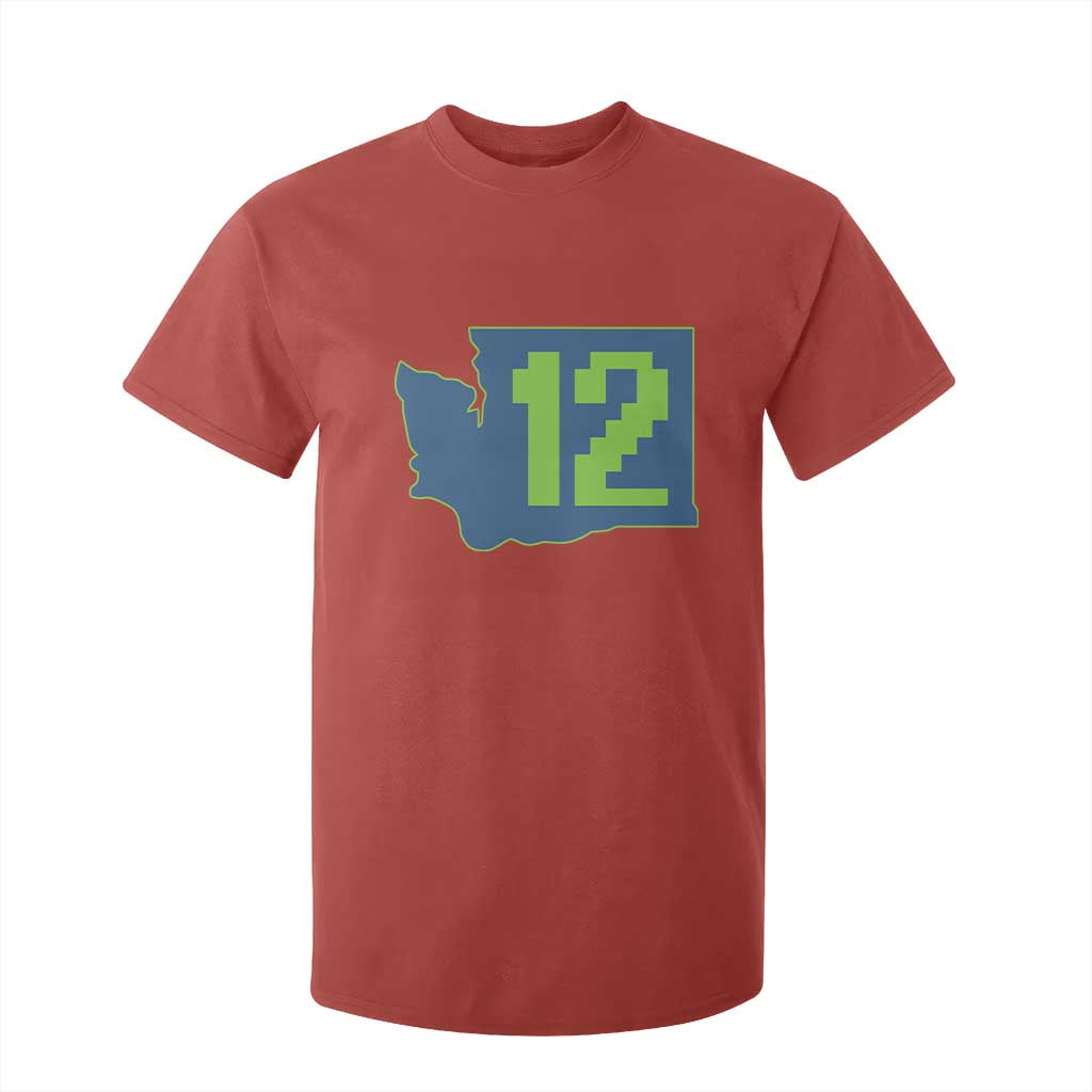 Washington State Map Number 12 T Shirt For Kid Pacific Northwest Sports Fan