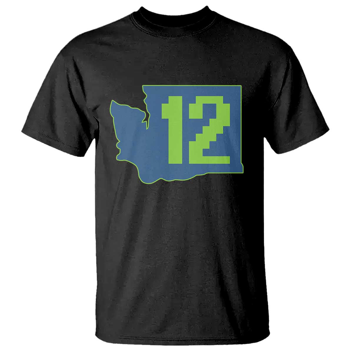Washington State Map Number 12 T Shirt Pacific Northwest Sports Fan