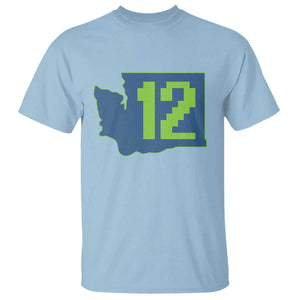 Washington State Map Number 12 T Shirt Pacific Northwest Sports Fan