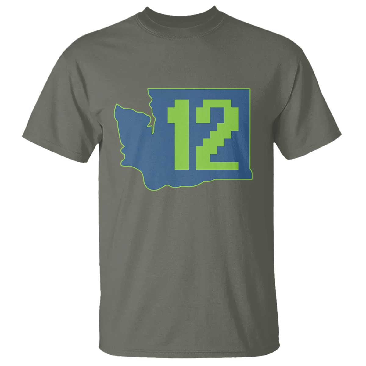 Washington State Map Number 12 T Shirt Pacific Northwest Sports Fan