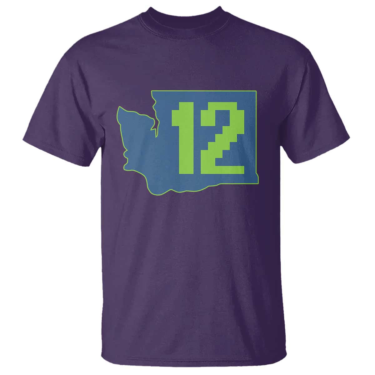 Washington State Map Number 12 T Shirt Pacific Northwest Sports Fan