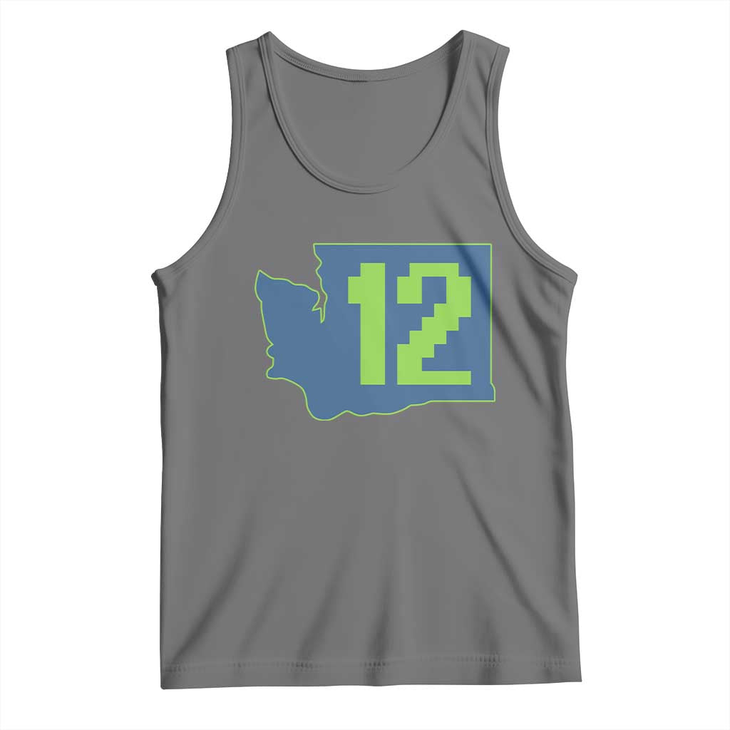Washington State Map Number 12 Tank Top Pacific Northwest Sports Fan
