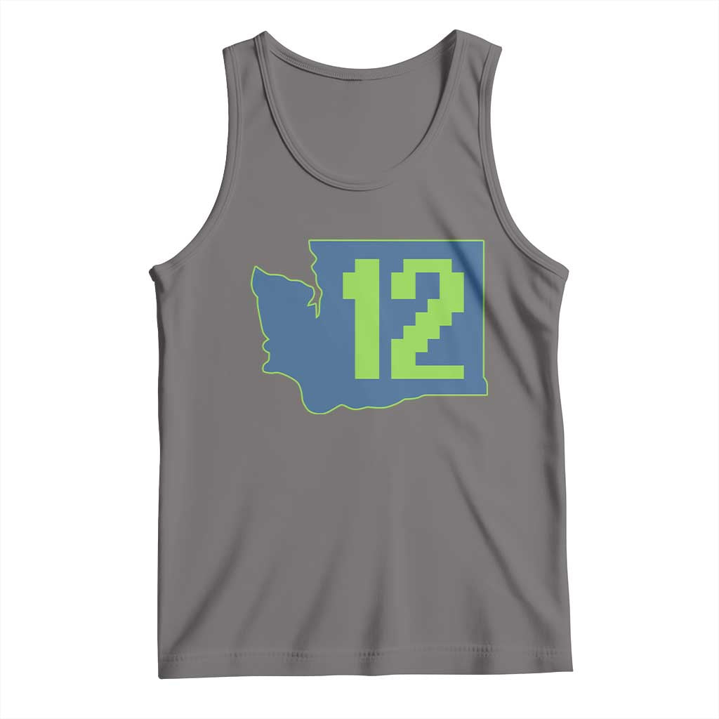 Washington State Map Number 12 Tank Top Pacific Northwest Sports Fan