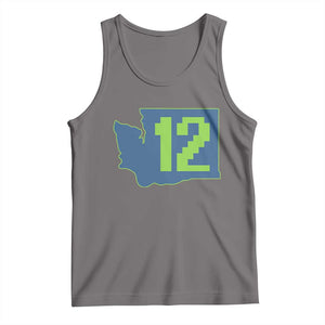 Washington State Map Number 12 Tank Top Pacific Northwest Sports Fan