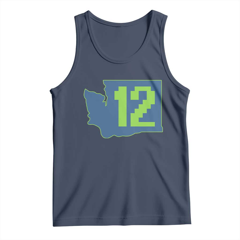Washington State Map Number 12 Tank Top Pacific Northwest Sports Fan