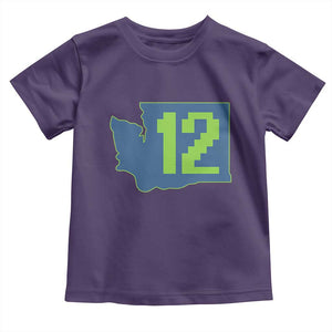 Washington State Map Number 12 Toddler T Shirt Pacific Northwest Sports Fan