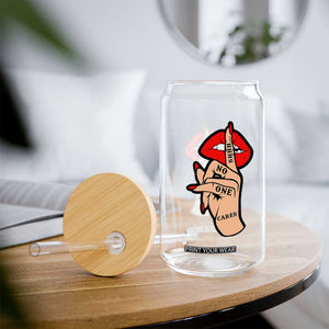 Shhh No One Cares Glass Can Sarcastic Humor Gift TS12 Print Your Wear