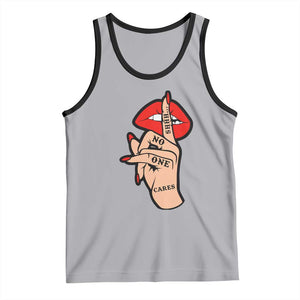 Shhh No One Cares Tank Top Sarcastic Humor Gift TS12 Athletic Heather Black Print Your Wear