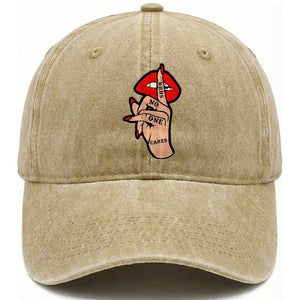 Shhh No One Cares Washed Cotton Baseball Cap Sarcastic Humor Gift TS12 Print Your Wear