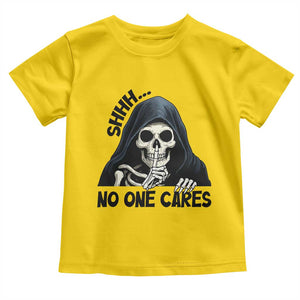 Funny Skeleton Humor Toddler T Shirt Shhh No One Cares TS12 Daisy Print Your Wear