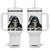 Funny Skeleton Humor Tumbler With Handle Shhh No One Cares TS12 One Size: 40 oz White Print Your Wear