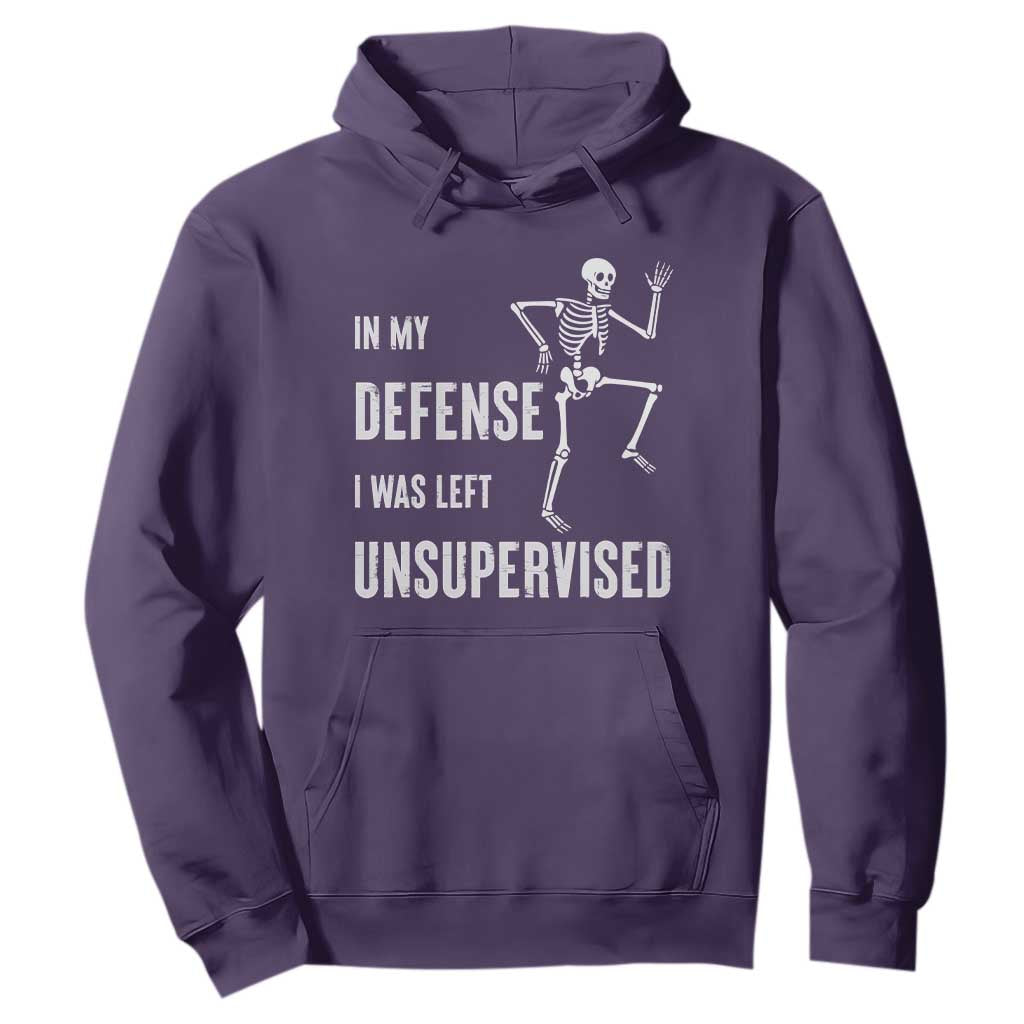 Funny Sarcastic Hoodie In My Defence I Was Left Unsupervised TS12 Purple Print Your Wear