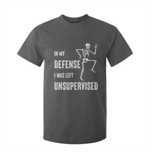 Funny Sarcastic T Shirt For Kid In My Defence I Was Left Unsupervised TS12 Dark Heather Print Your Wear