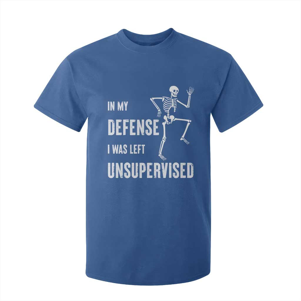 Funny Sarcastic T Shirt For Kid In My Defence I Was Left Unsupervised TS12 Royal Blue Print Your Wear