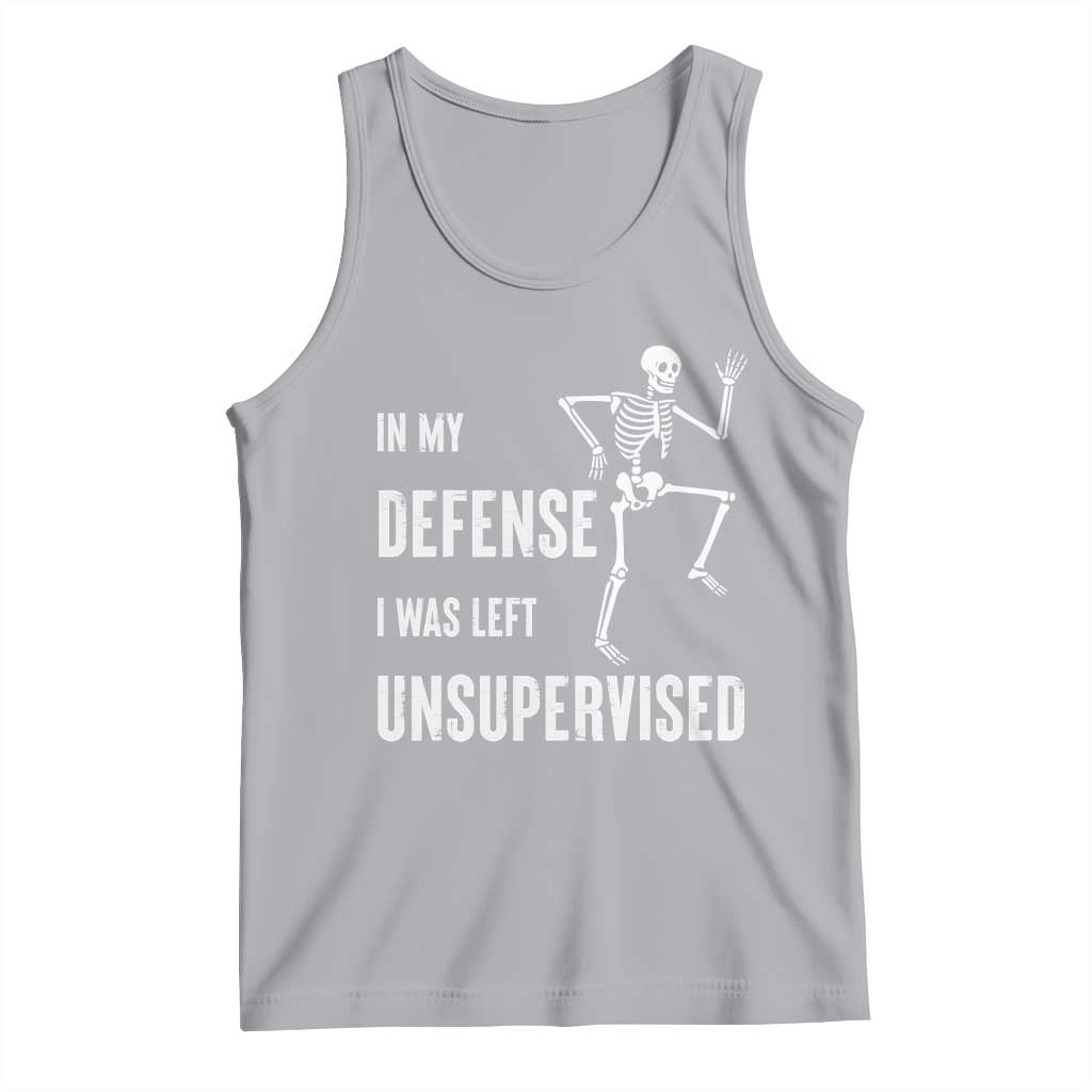 Funny Sarcastic Tank Top In My Defence I Was Left Unsupervised TS12 Athletic Heather Print Your Wear