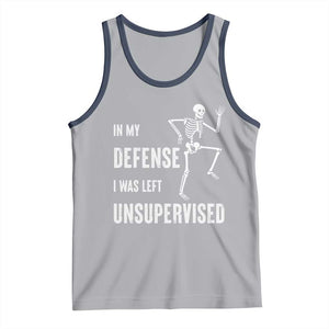 Funny Sarcastic Tank Top In My Defence I Was Left Unsupervised TS12 Athletic Heather Navy Print Your Wear