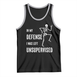 Funny Sarcastic Tank Top In My Defence I Was Left Unsupervised TS12 Black Athletic Heather Print Your Wear