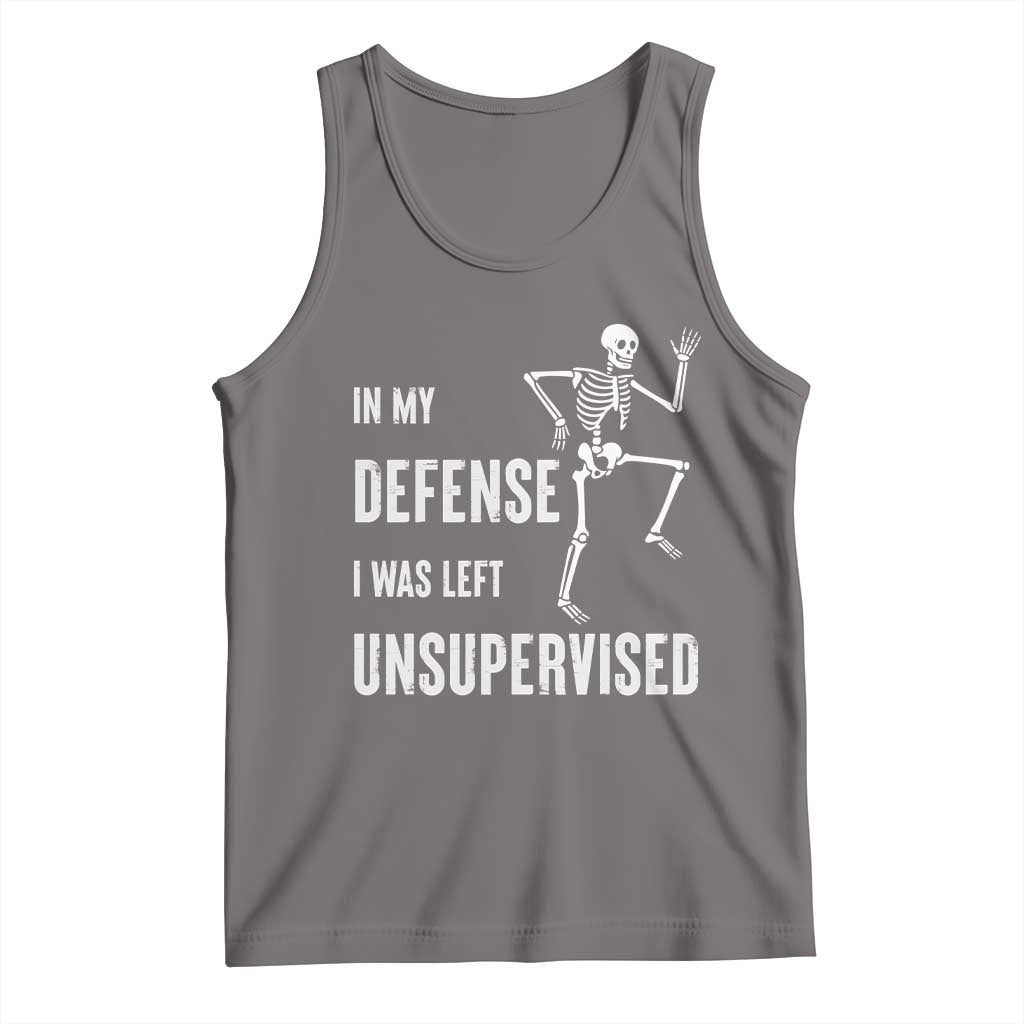 Funny Sarcastic Tank Top In My Defence I Was Left Unsupervised TS12 Deep Heather Print Your Wear