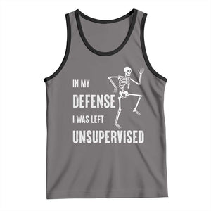 Funny Sarcastic Tank Top In My Defence I Was Left Unsupervised TS12 Deep Heather Black Print Your Wear
