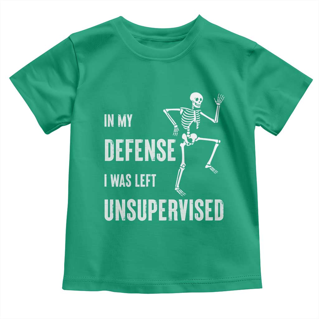 Funny Sarcastic Toddler T Shirt In My Defence I Was Left Unsupervised TS12 Irish Green Print Your Wear