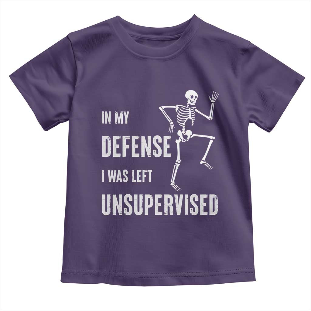 Funny Sarcastic Toddler T Shirt In My Defence I Was Left Unsupervised TS12 Purple Print Your Wear