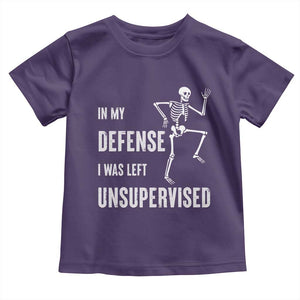 Funny Sarcastic Toddler T Shirt In My Defence I Was Left Unsupervised TS12 Purple Print Your Wear