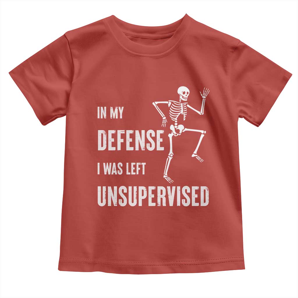 Funny Sarcastic Toddler T Shirt In My Defence I Was Left Unsupervised TS12 Red Print Your Wear