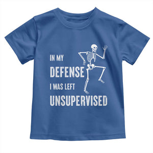 Funny Sarcastic Toddler T Shirt In My Defence I Was Left Unsupervised TS12 Royal Blue Print Your Wear