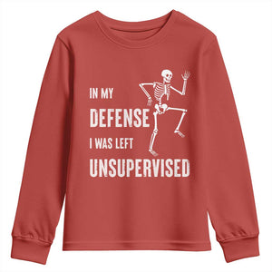 Funny Sarcastic Youth Sweatshirt In My Defence I Was Left Unsupervised TS12 Red Print Your Wear