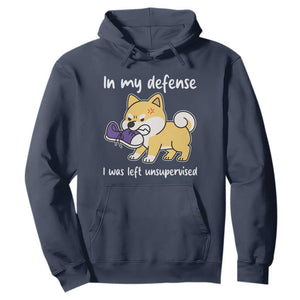 Sarcastic Dog Lover Hoodie In My Defense I Was Left Unsupervised TS12 Navy Print Your Wear