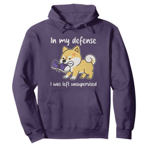 Sarcastic Dog Lover Hoodie In My Defense I Was Left Unsupervised TS12 Purple Print Your Wear