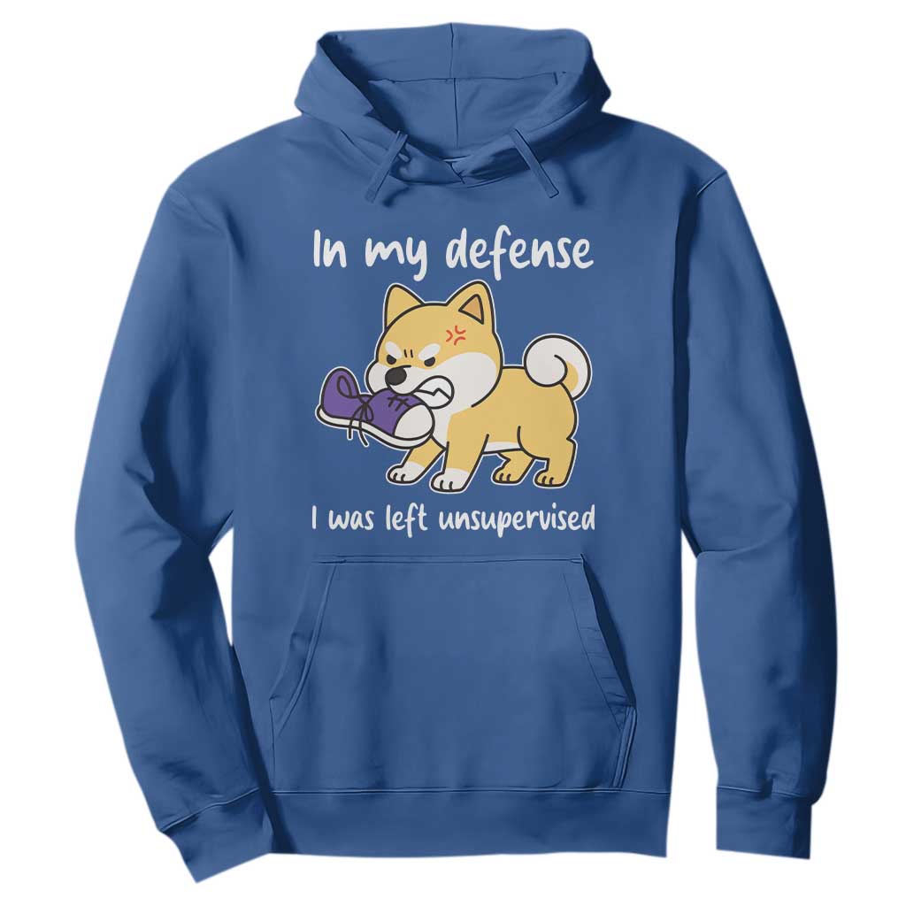 Sarcastic Dog Lover Hoodie In My Defense I Was Left Unsupervised TS12 Royal Blue Print Your Wear