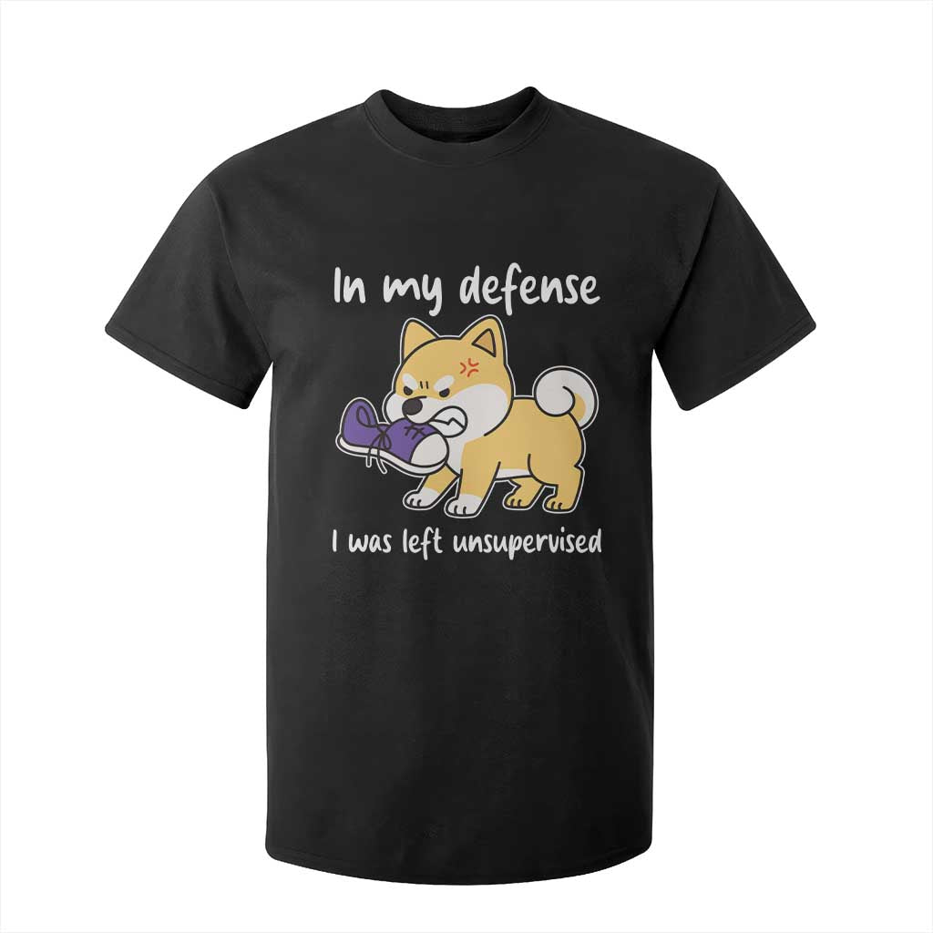 Sarcastic Dog Lover T Shirt For Kid In My Defense I Was Left Unsupervised TS12 Black Print Your Wear