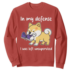 Sarcastic Dog Lover Sweatshirt In My Defense I Was Left Unsupervised TS12 Red Print Your Wear