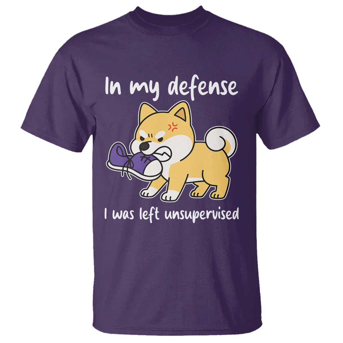 Sarcastic Dog Lover T Shirt In My Defense I Was Left Unsupervised TS12 Purple Print Your Wear