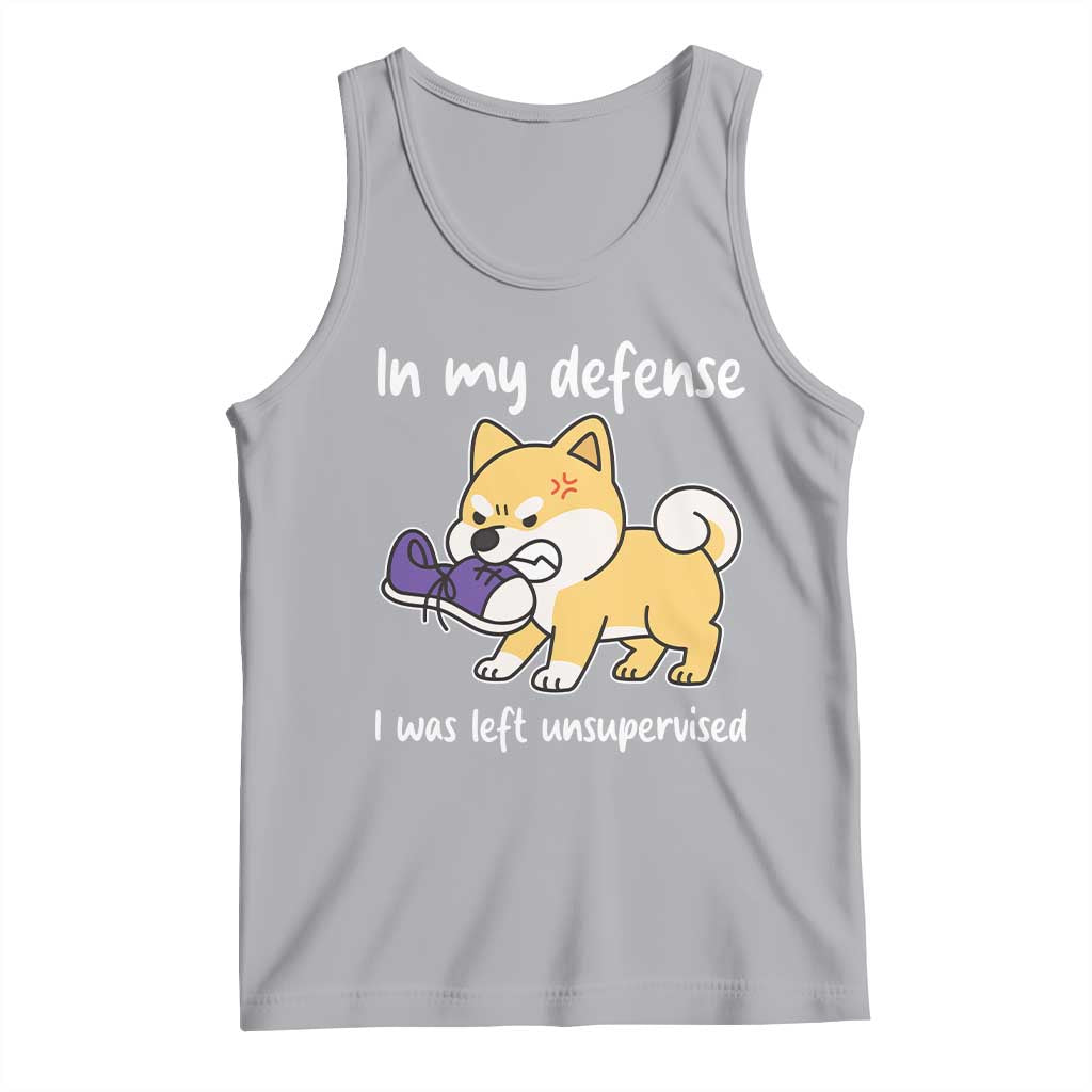 Sarcastic Dog Lover Tank Top In My Defense I Was Left Unsupervised TS12 Athletic Heather Print Your Wear