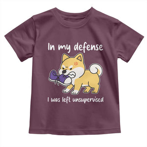 Sarcastic Dog Lover Toddler T Shirt In My Defense I Was Left Unsupervised TS12 Maroon Print Your Wear