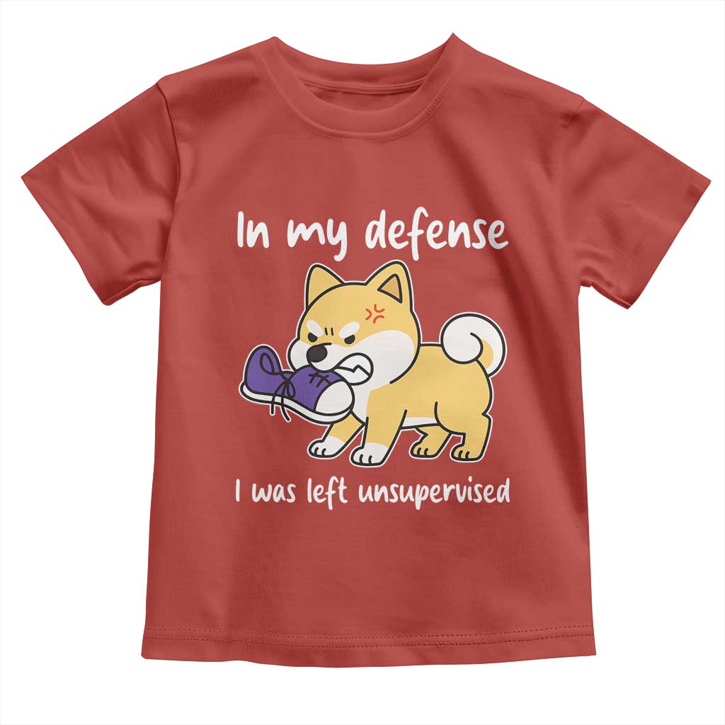 Sarcastic Dog Lover Toddler T Shirt In My Defense I Was Left Unsupervised TS12 Red Print Your Wear