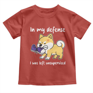 Sarcastic Dog Lover Toddler T Shirt In My Defense I Was Left Unsupervised TS12 Red Print Your Wear