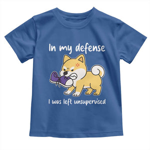 Sarcastic Dog Lover Toddler T Shirt In My Defense I Was Left Unsupervised TS12 Royal Blue Print Your Wear