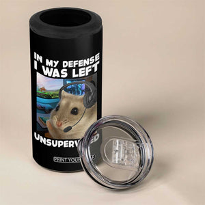 Funny Hamster Gamer 4 in 1 Can Cooler Tumbler In My Defense I Was Left Unsupervised TS12 Print Your Wear