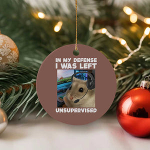 Funny Hamster Gamer Ceramic Ornament In My Defense I Was Left Unsupervised TS12 1pc Mocha Print Your Wear